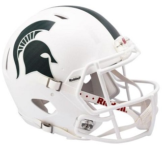 Michigan State Spartans Replica White Speed Football Helmet