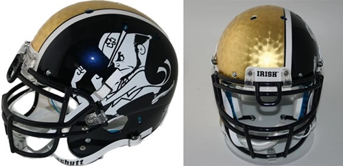 Notre Dame Authentic Real Gold Leaf Football Helmet