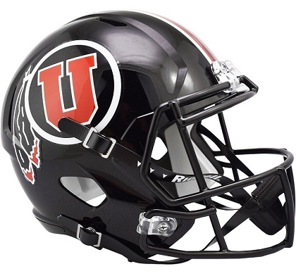 University of Utah Utes Replica Black Speed Football Helmet